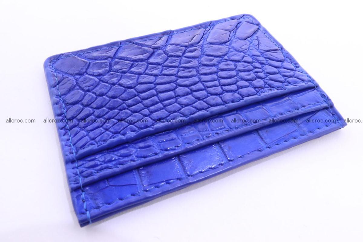 Card holder from Siamese crocodile skin blue color 369 Foto 1