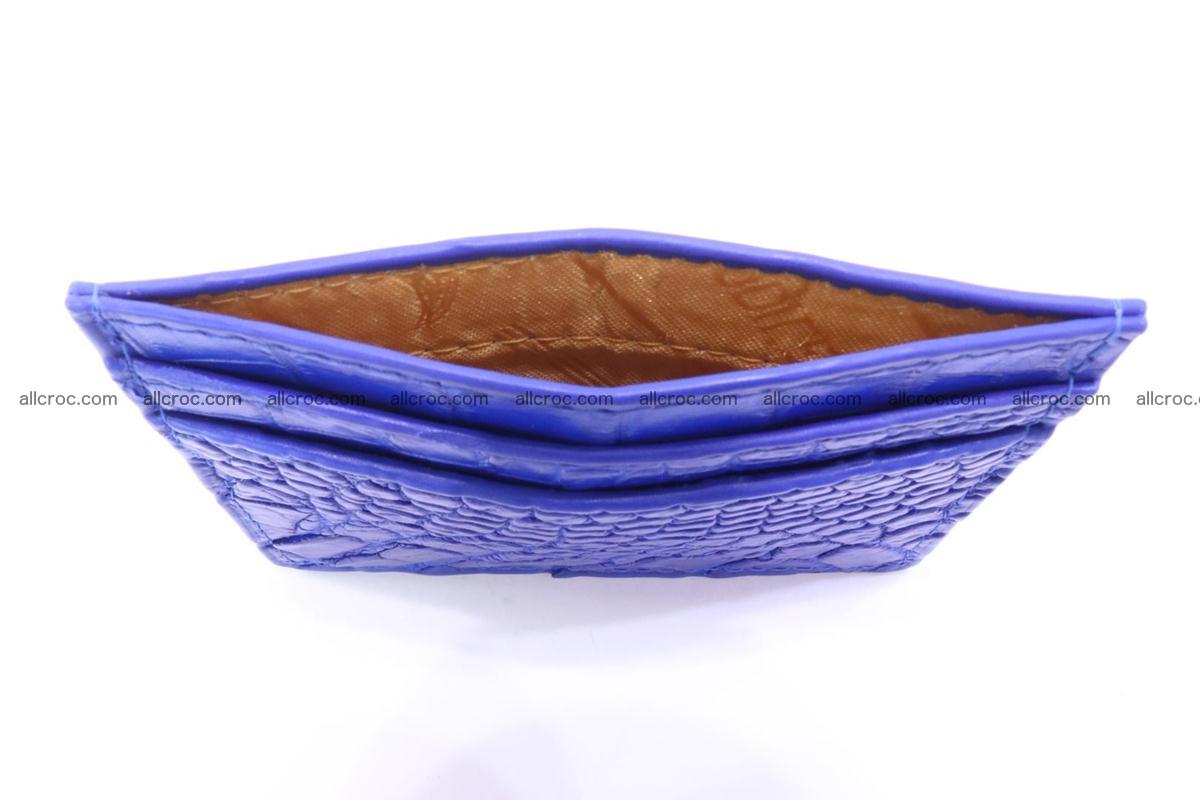 Card holder from Siamese crocodile skin blue color 369 Foto 2