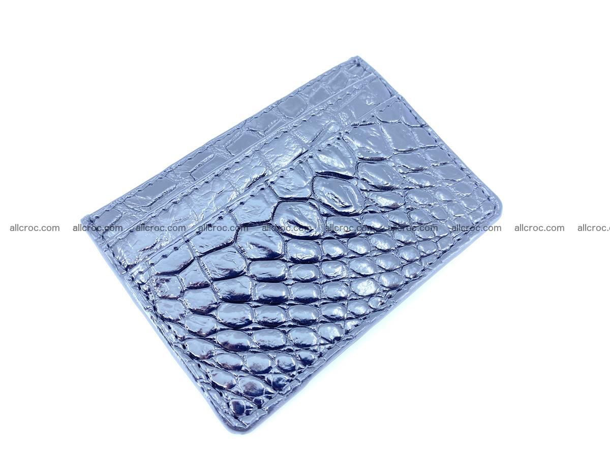 crocodile skin card holder black color 1001 Foto 0