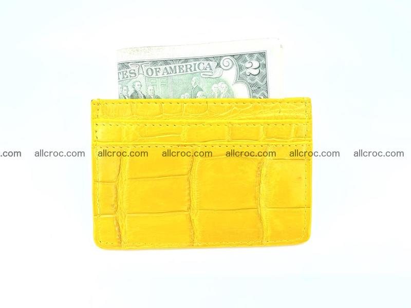 crocodile skin card holder yellow color 989