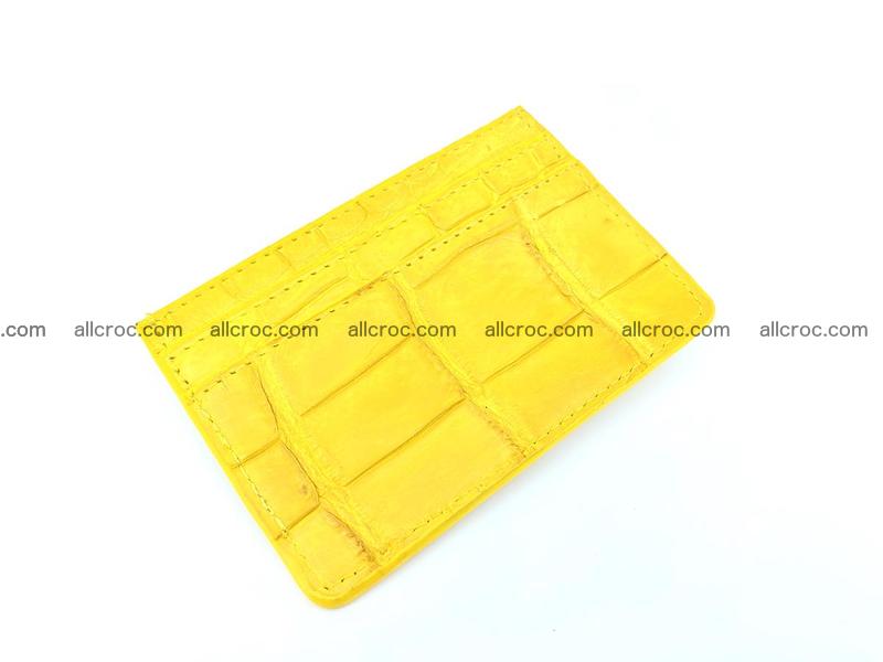 crocodile skin card holder yellow color 989