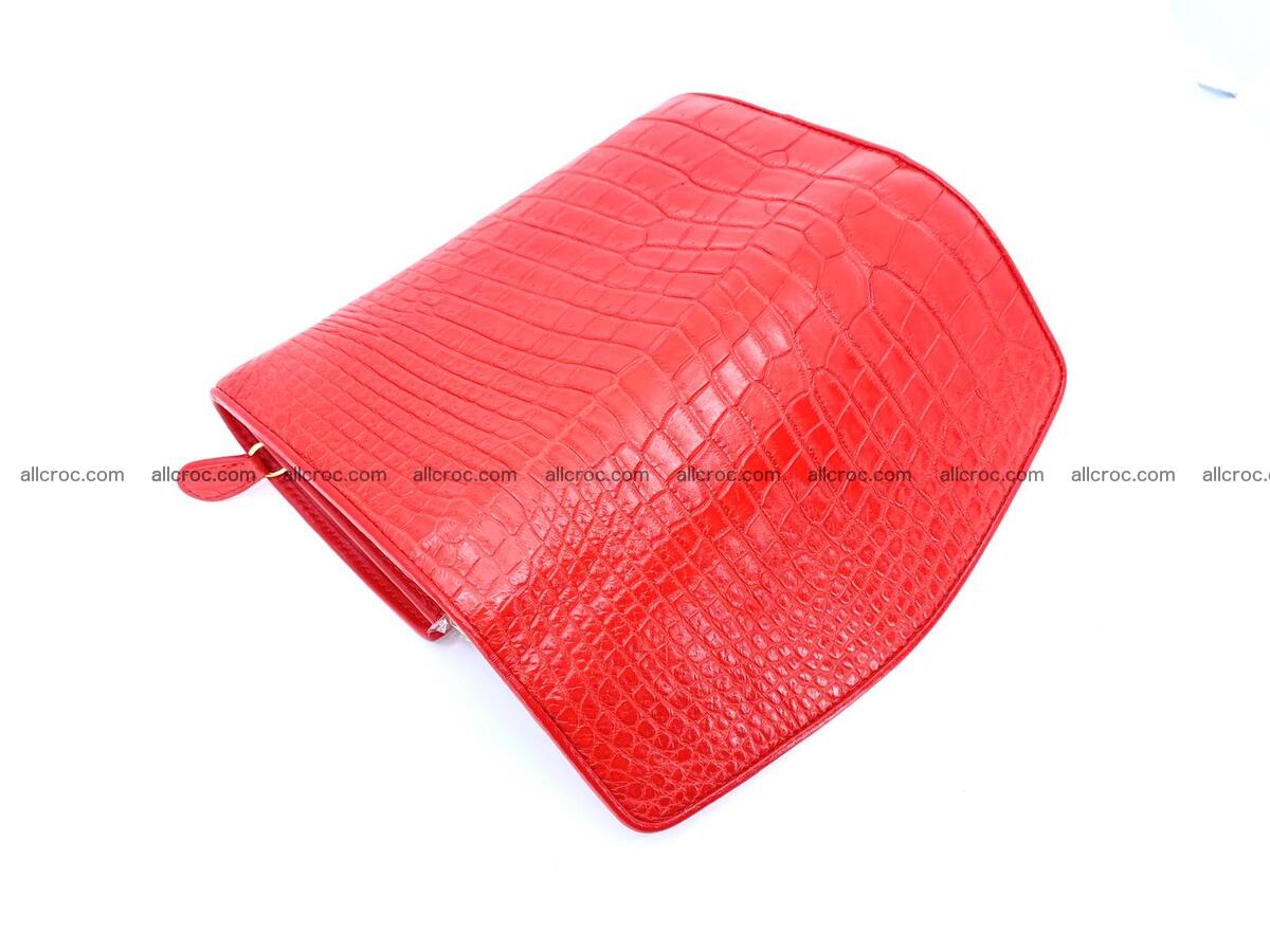 Crocodile skin clutch for women red color 1290 Foto 7