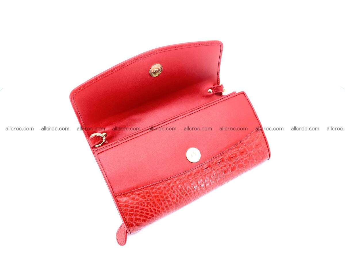 Crocodile skin clutch for women red color 1290 Foto 8