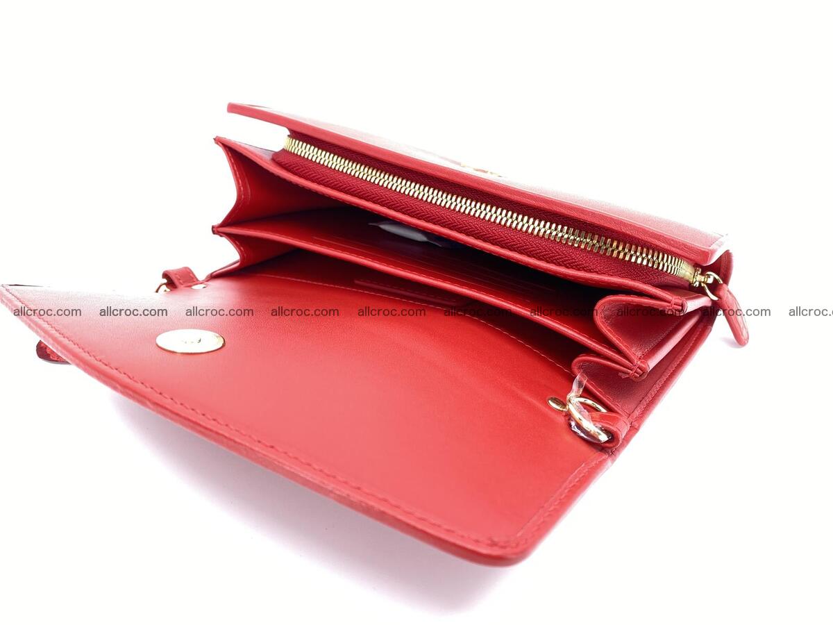 Crocodile skin clutch for women red color 1290 Foto 9