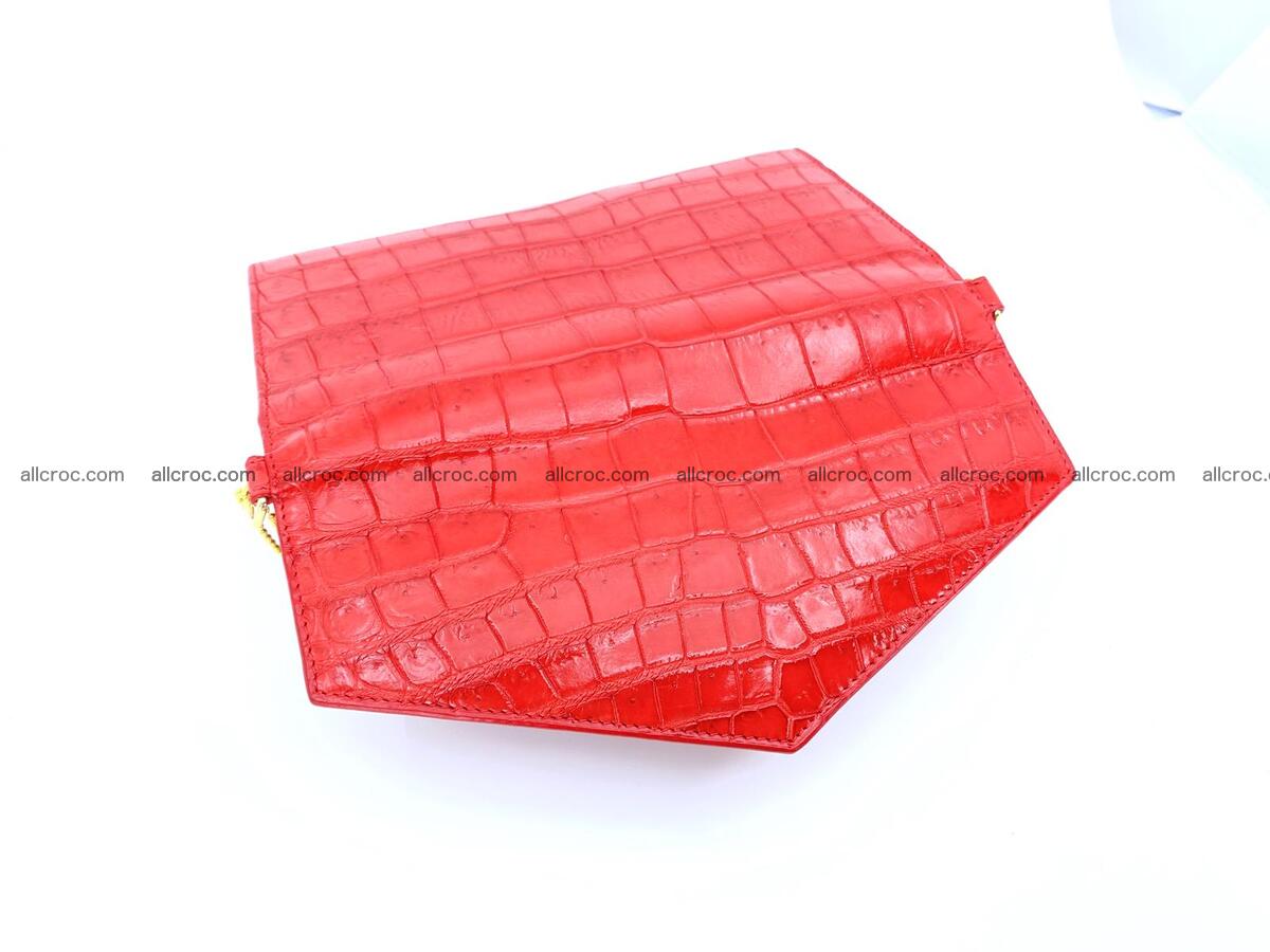 Crocodile skin clutch for women red color 1291 Foto 9