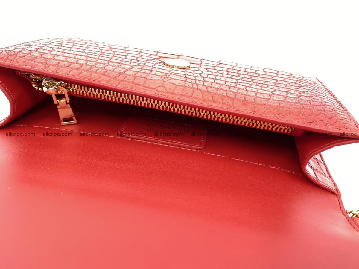Crocodile skin clutch for women red color 1291 Foto 11