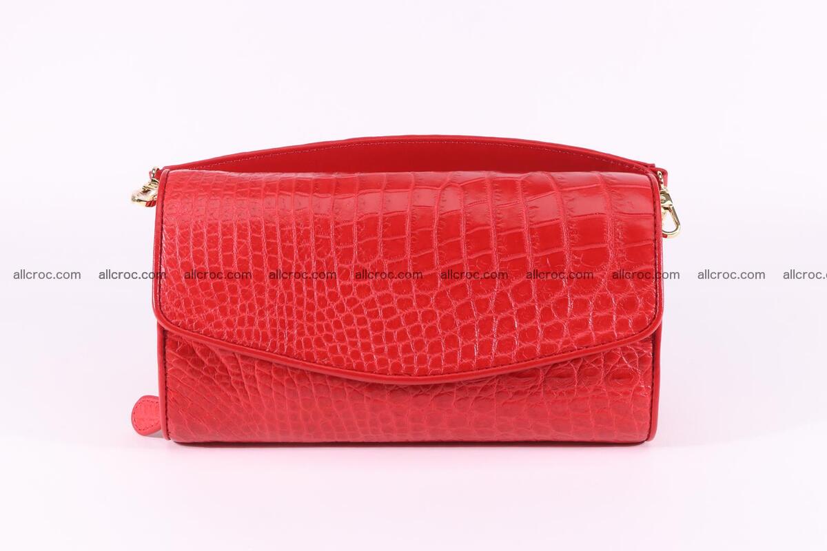 Crocodile skin clutch for women red color 1290 Foto 0