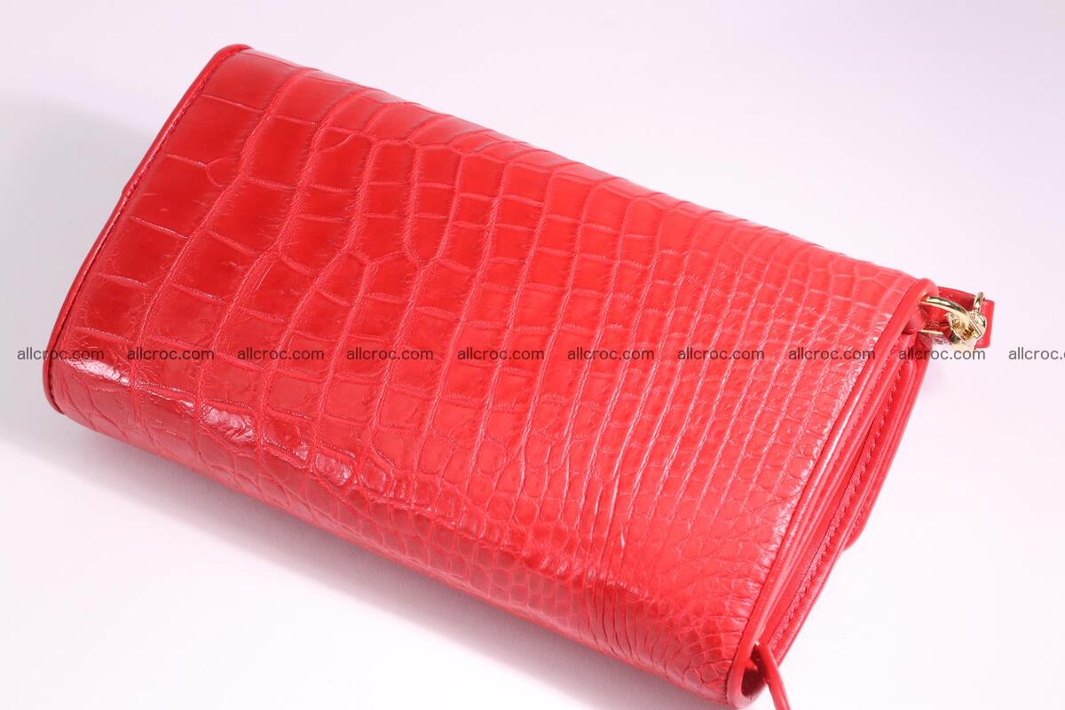 Crocodile skin clutch for women red color 1290 Foto 4