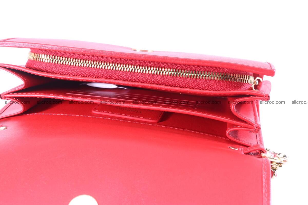 Crocodile skin clutch for women red color 1290 Foto 5
