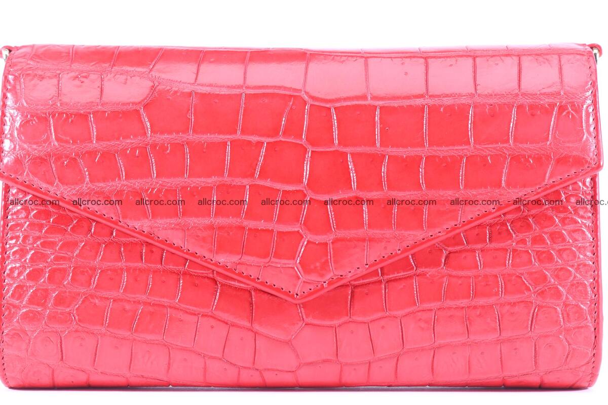 Crocodile skin clutch for women red color 1291 Foto 1