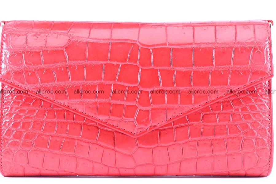 Crocodile skin clutch for women red color 1291