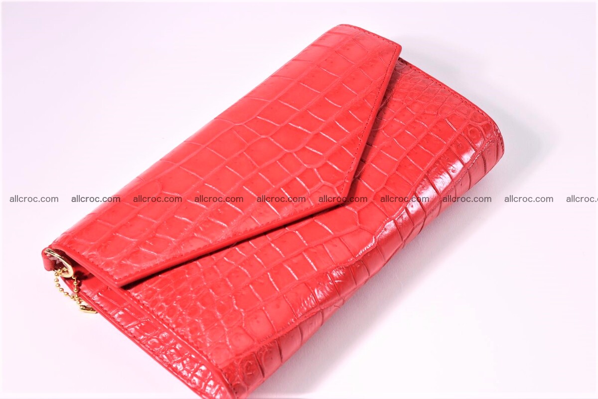 Crocodile skin clutch for women red color 1291 Foto 2