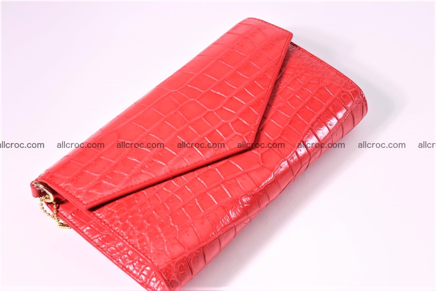 Crocodile skin clutch for women red color 1291