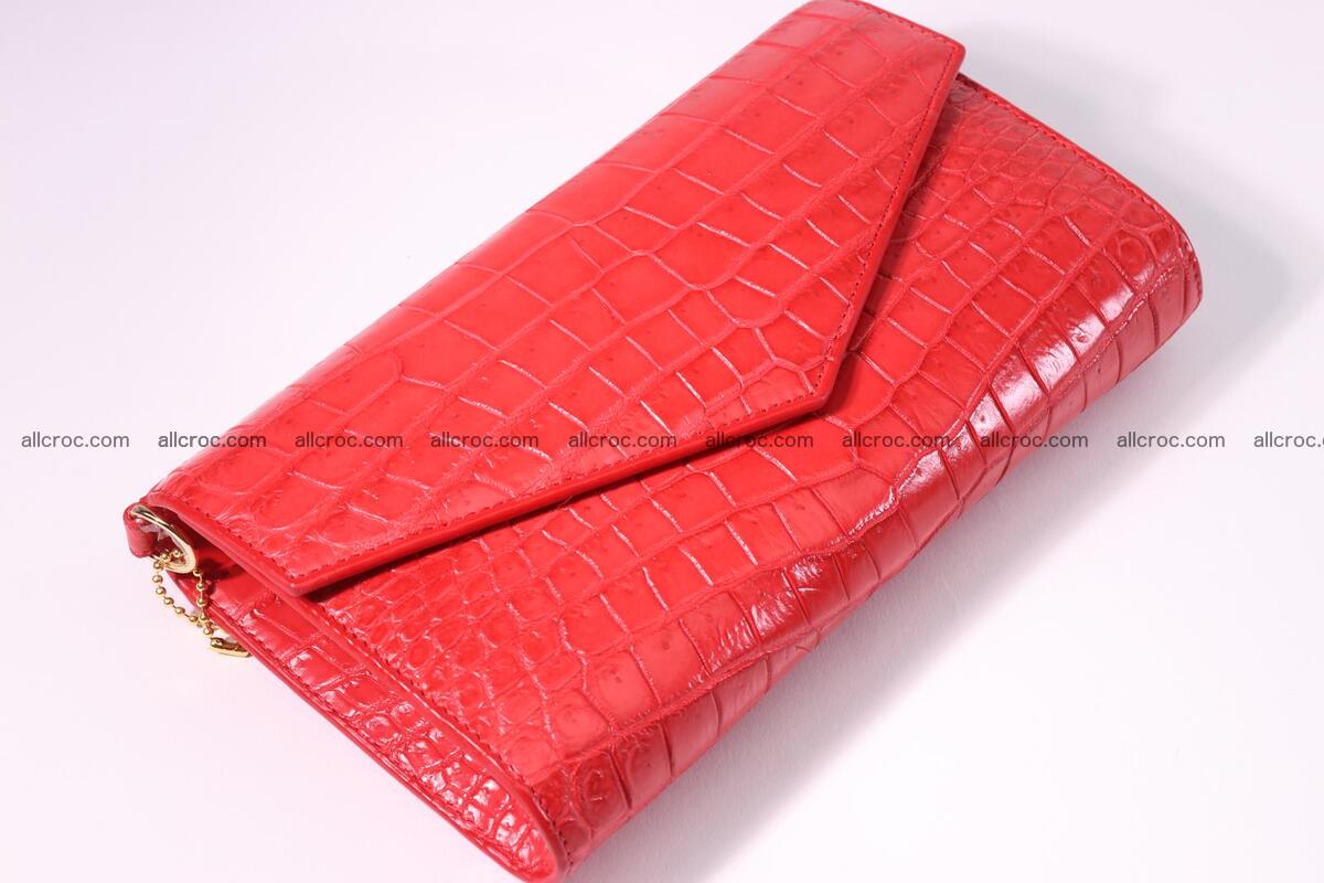 Crocodile skin clutch for women red color 1291 Foto 3