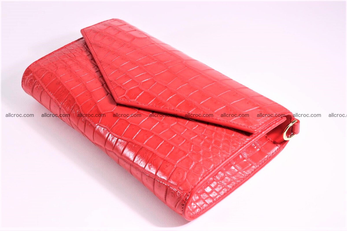 Crocodile skin clutch for women red color 1291 Foto 4