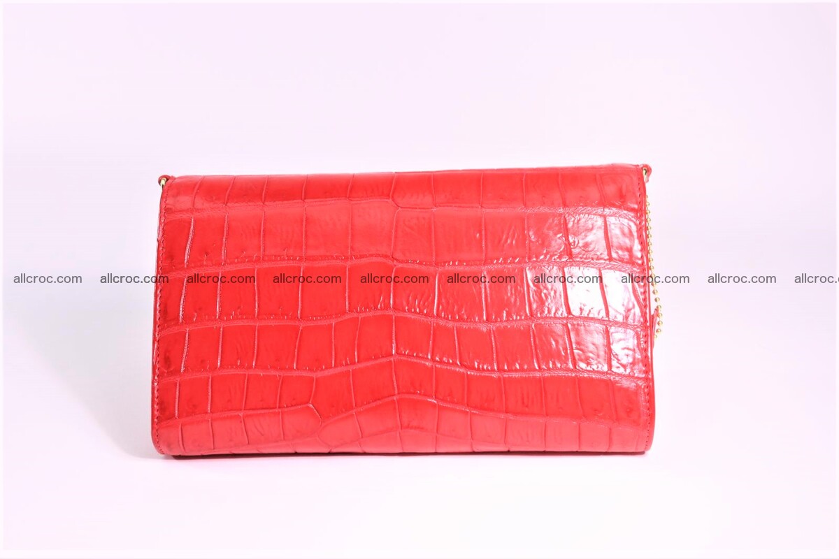 Crocodile skin clutch for women red color 1291 Foto 5