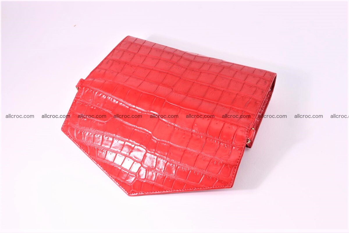 Crocodile skin clutch for women red color 1291 Foto 6