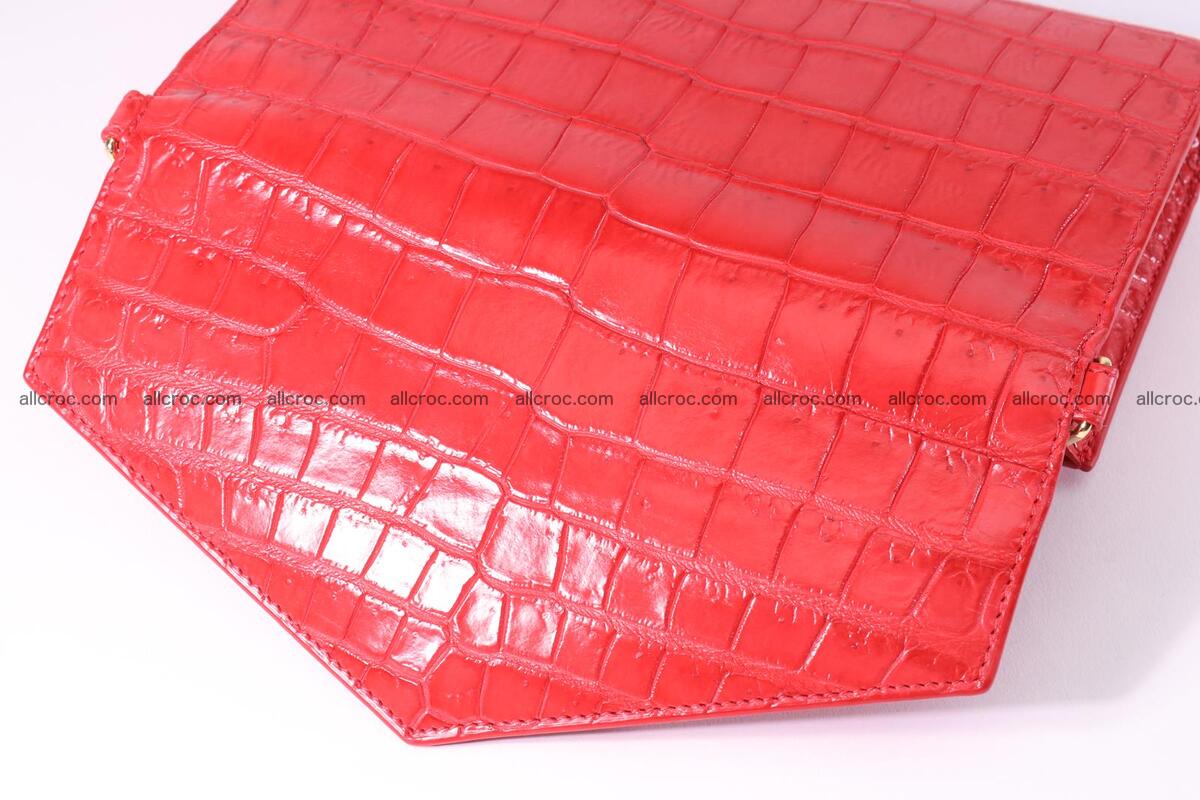 Crocodile skin clutch for women red color 1291 Foto 7