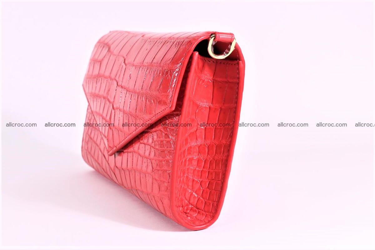 Crocodile skin clutch for women red color 1291 Foto 8