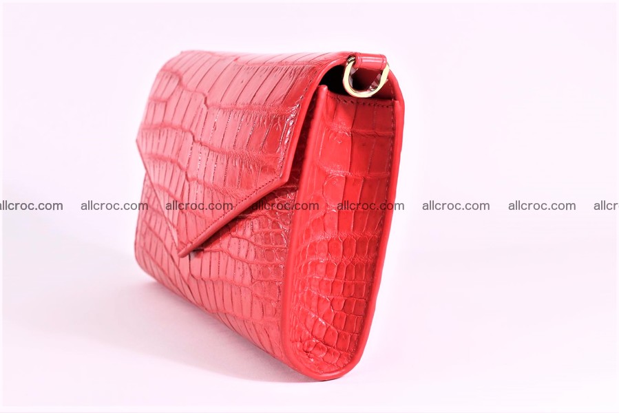 Crocodile skin clutch for women red color 1291