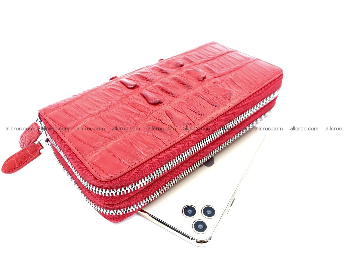 Crocodile skin clutch red color 2 zips 1263 Foto 0