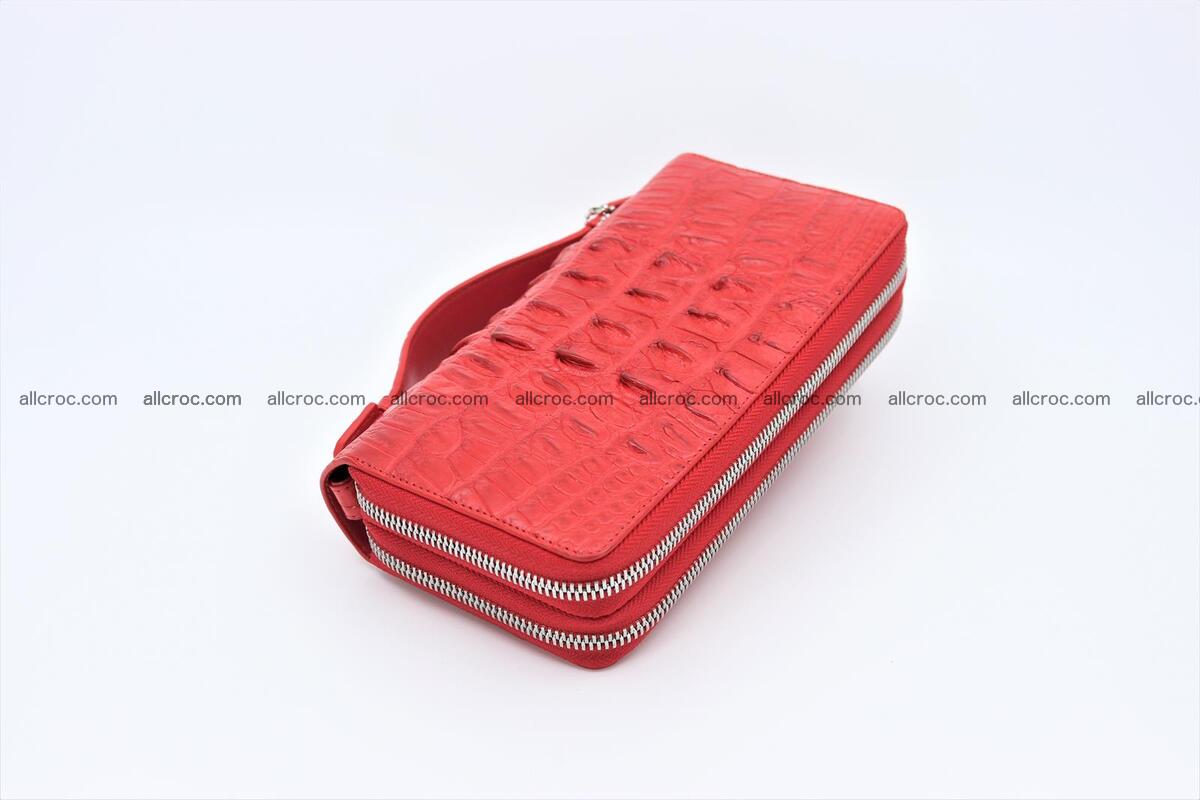 Crocodile skin clutch red color 2 zips 1263 Foto 3