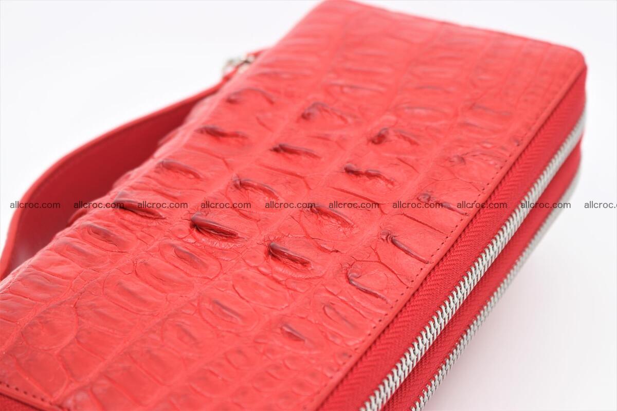 Crocodile skin clutch red color 2 zips 1263 Foto 4