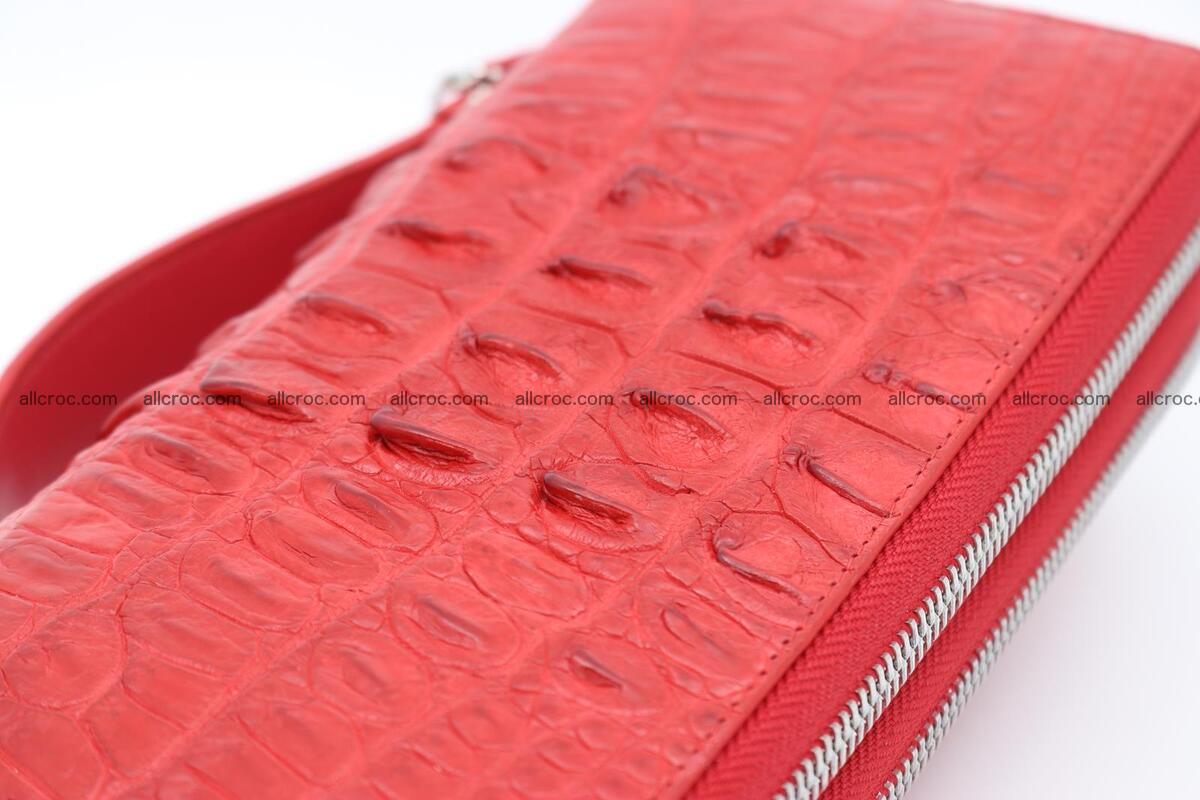Crocodile skin clutch red color 2 zips 1263 Foto 5