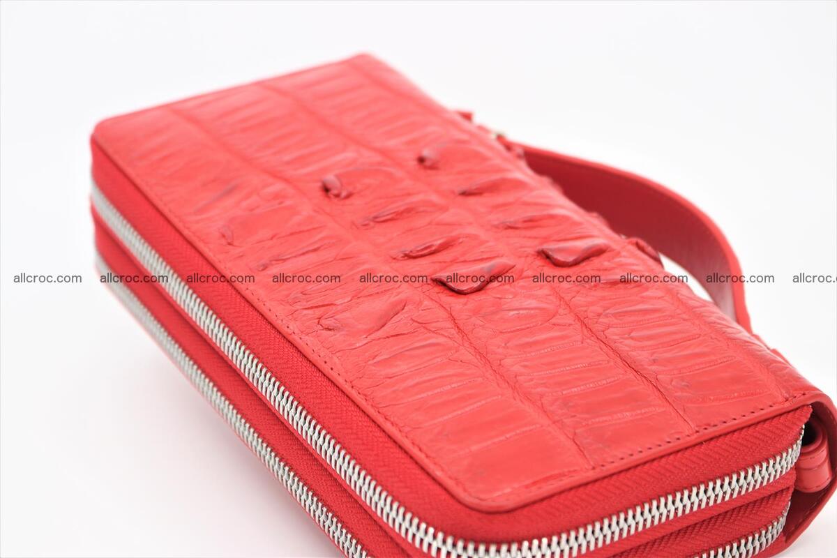 Crocodile skin clutch red color 2 zips 1263 Foto 2