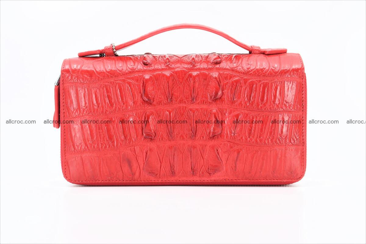 Crocodile skin clutch red color 2 zips 1263 Foto 7