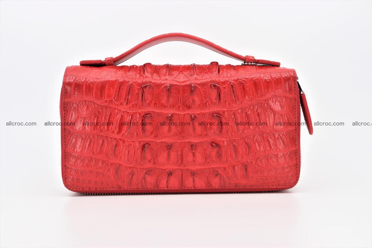 Crocodile skin clutch red color 2 zips 1263 Foto 8