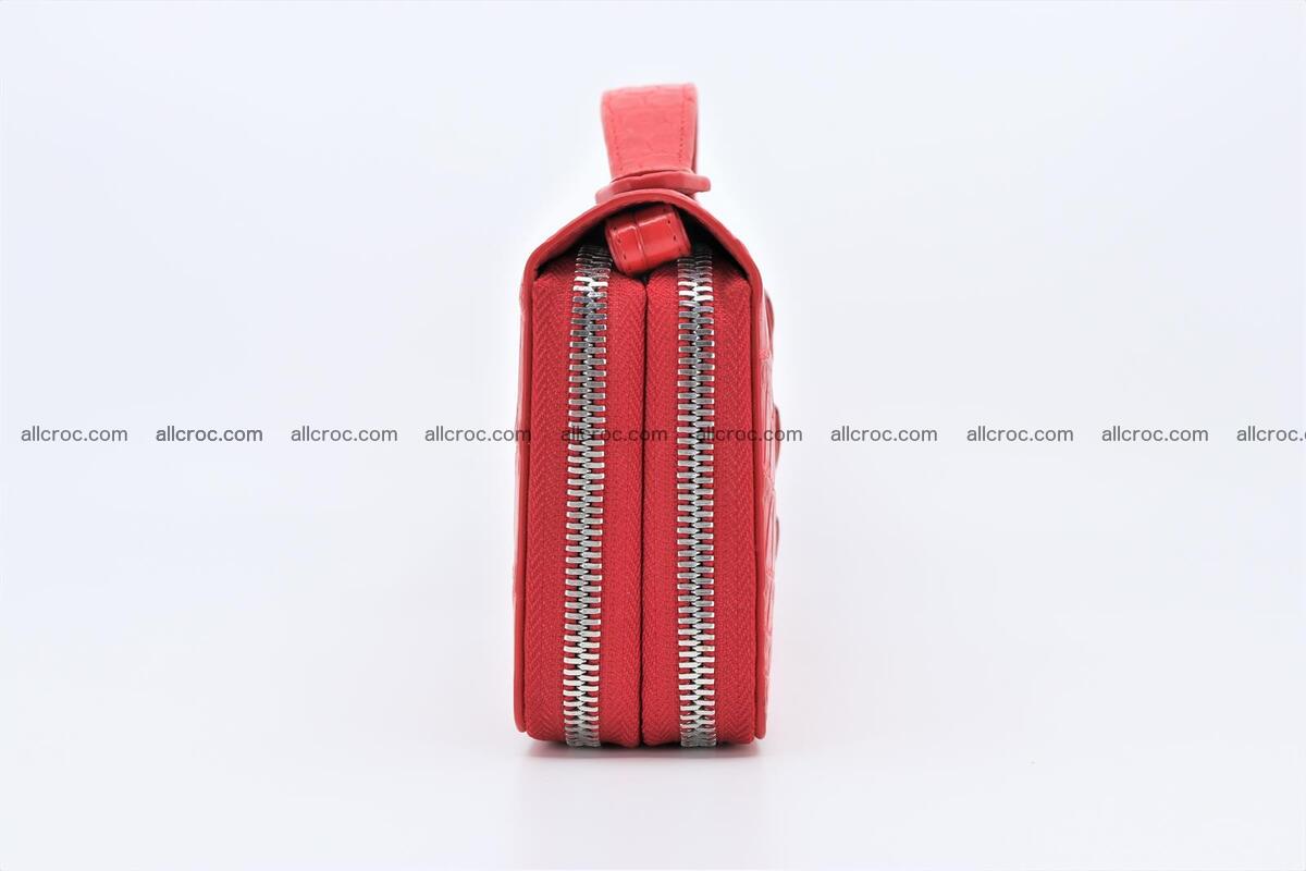 Crocodile skin clutch red color 2 zips 1263 Foto 10