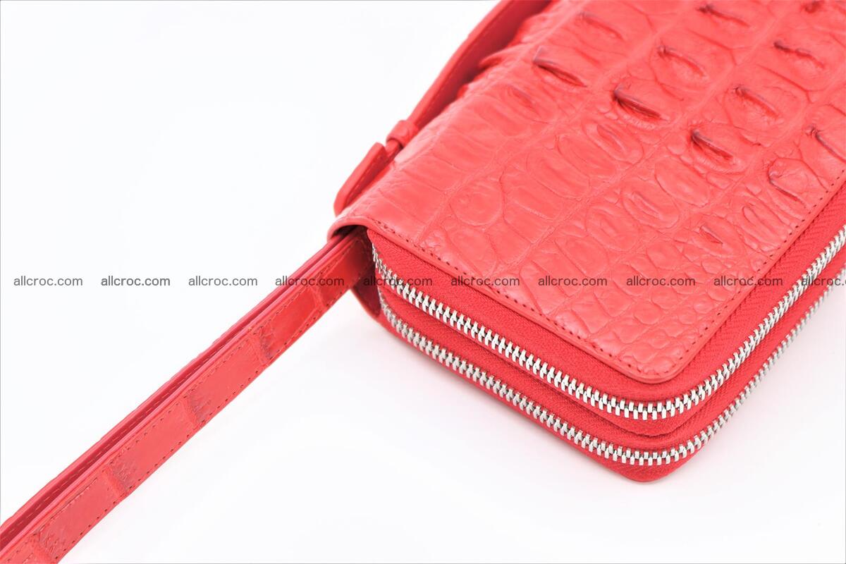 Crocodile skin clutch red color 2 zips 1263 Foto 6