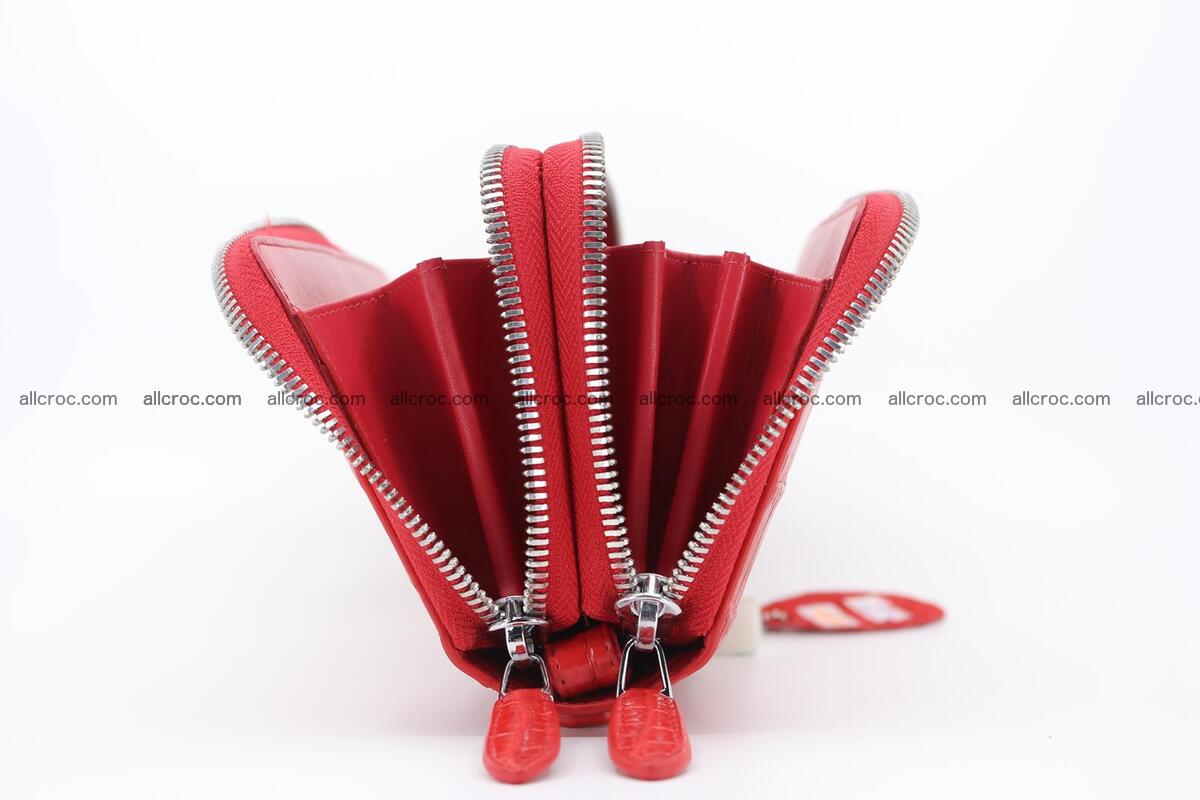 Crocodile skin clutch red color 2 zips 1263 Foto 11