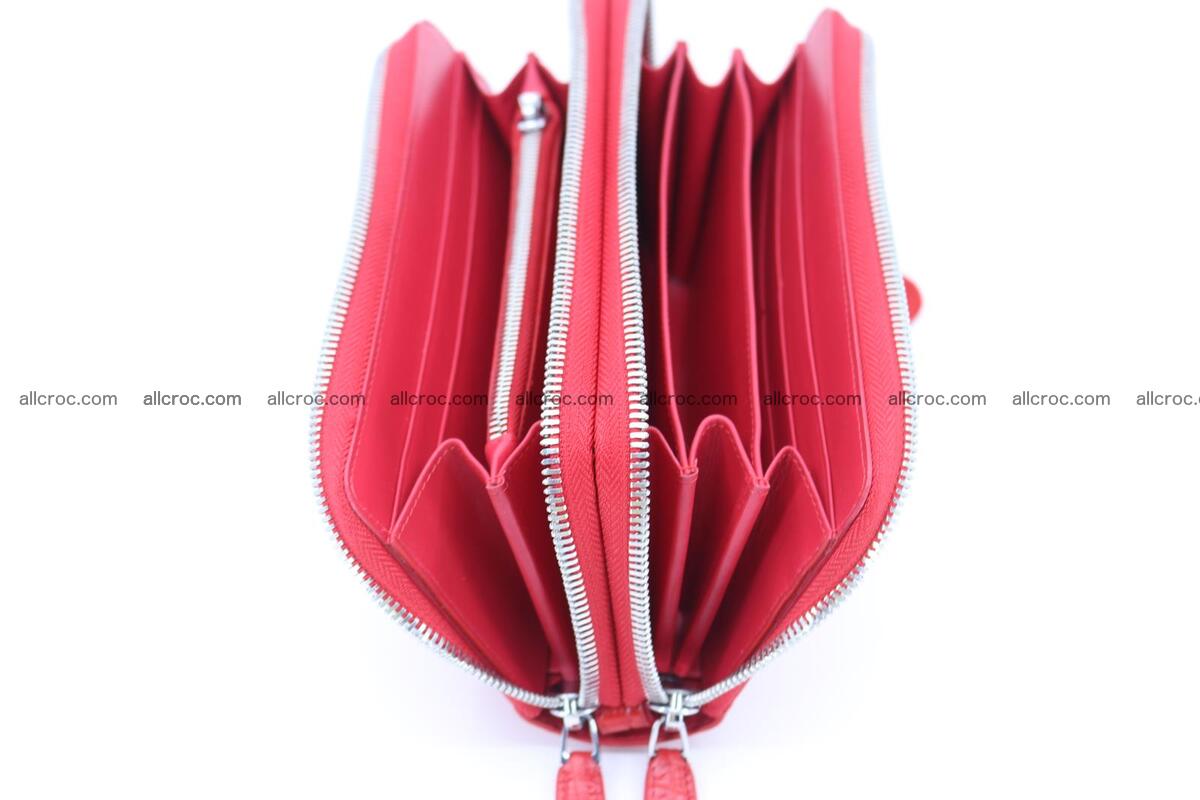 Crocodile skin clutch red color 2 zips 1263 Foto 12