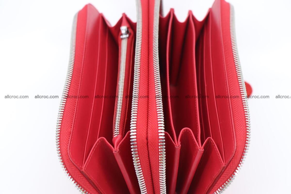 Crocodile skin clutch red color 2 zips 1263 Foto 13