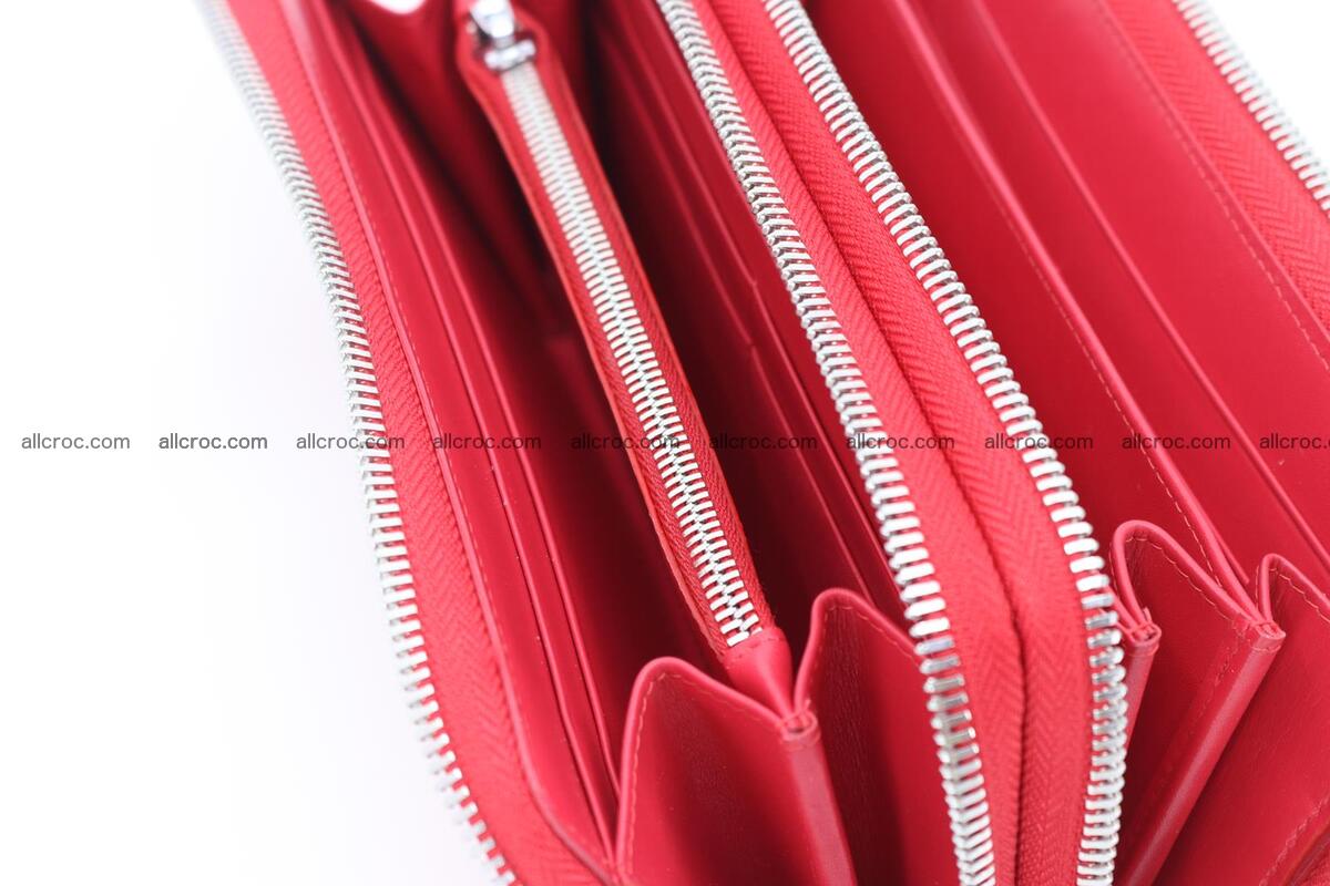 Crocodile skin clutch red color 2 zips 1263 Foto 14