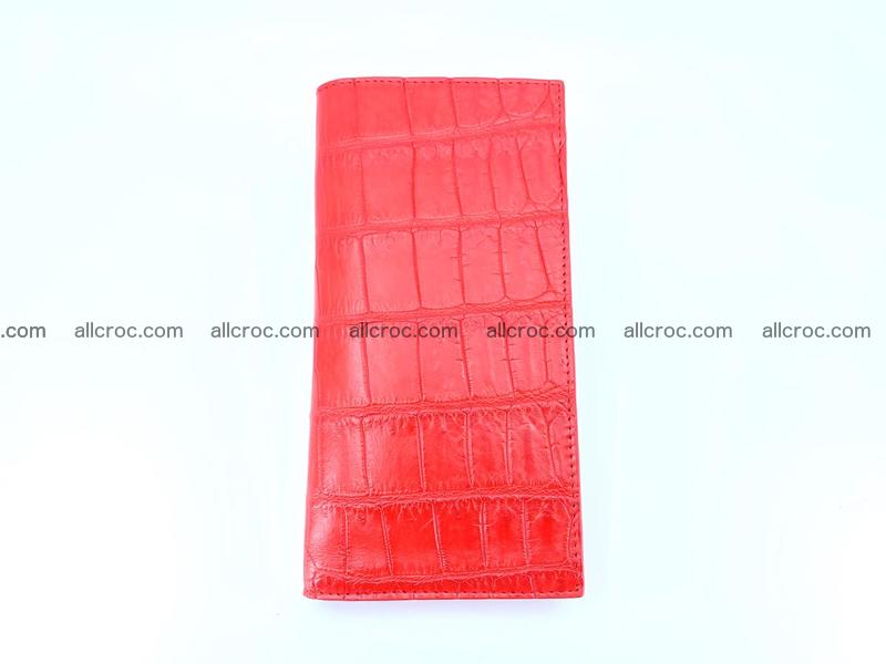 Crocodile skin long wallet, bifold from Siamese crocodile leather 492
