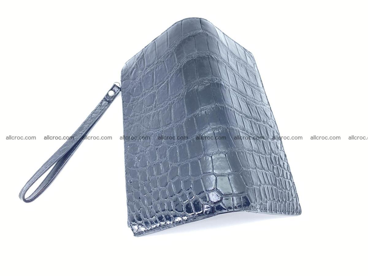 Crocodile skin long wallet black color 1643 Foto 2