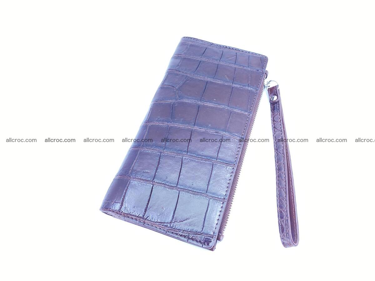 Crocodile skin long wallet brown color 1644 Foto 0