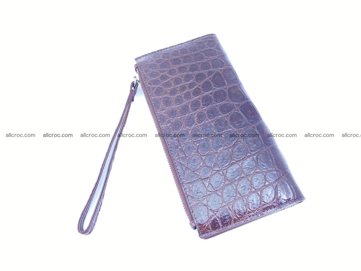 Crocodile skin long wallet brown color 1644 Foto 1