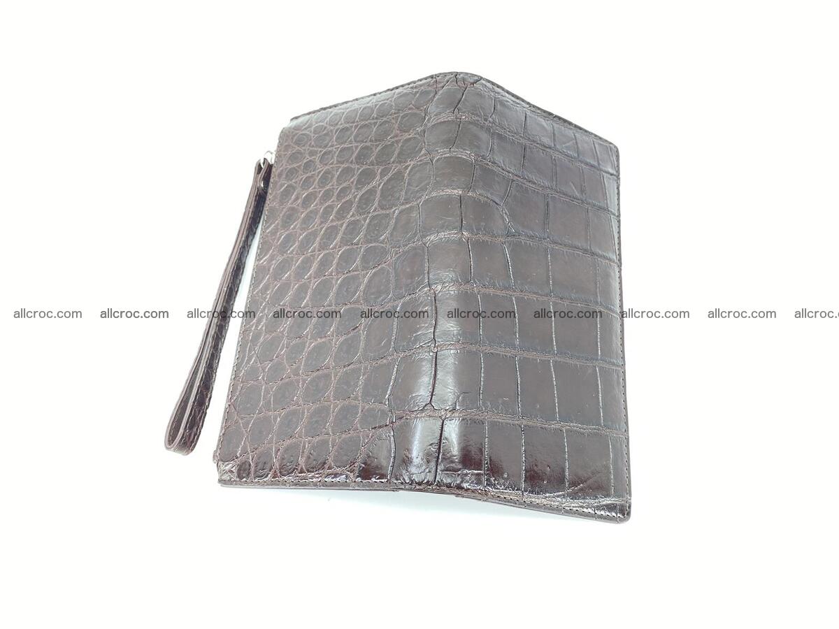Crocodile skin long wallet brown color 1644 Foto 2