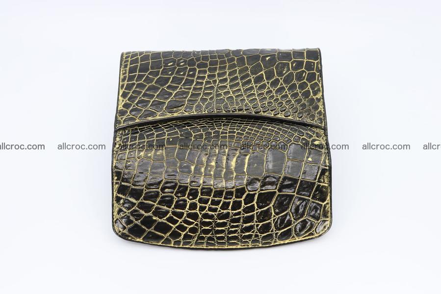 Crocodile skin long wallet trifold 1293