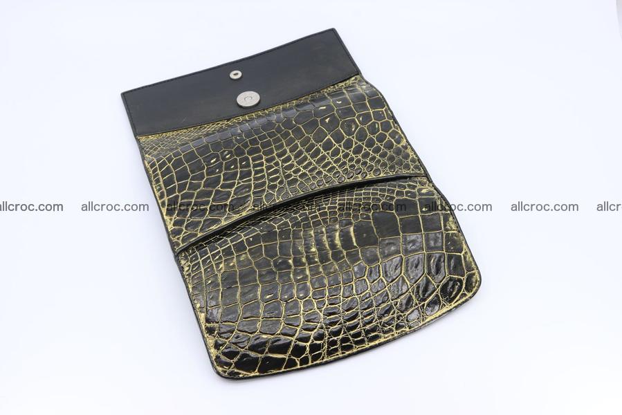 Crocodile skin long wallet trifold 1293