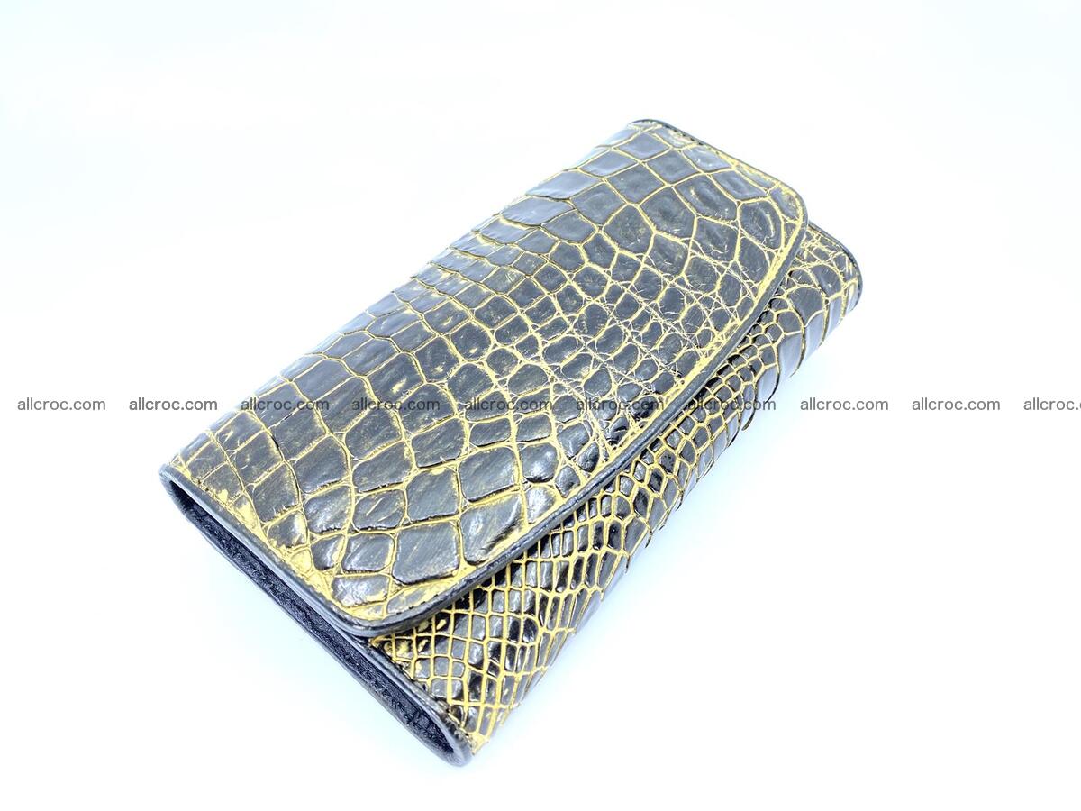 Crocodile skin long wallet trifold 1293 Foto 1