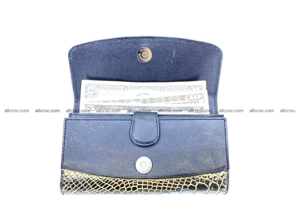 Crocodile skin long wallet trifold 1293 Foto 4