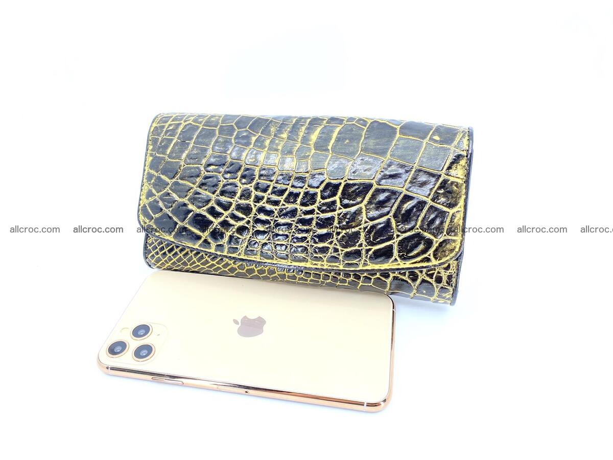 Crocodile skin long wallet trifold 1293 Foto 11
