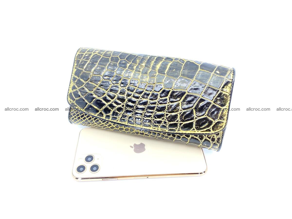 Crocodile skin long wallet trifold 1293 Foto 12