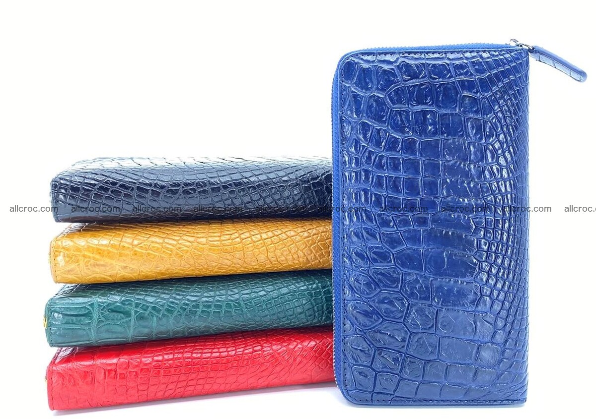 Crocodile skin long zip wallet 1312 Foto 7