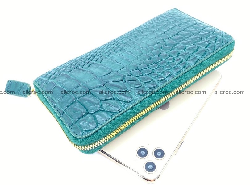 Crocodile skin long zip wallet 1311
